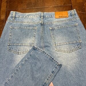 Active Reform Ride Shop Jeans Mens 34/33 Light Wash Straight Leg Denim Skater